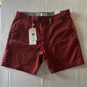 Denim & Flower Ricky Singh Men's Stretch Short 7” inseam orange Size 34 NWT